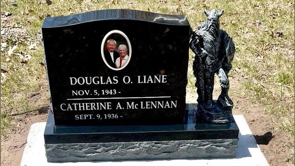 Viking statue stolen from gravestone in cemetery on Lac Mille Lacs, sheriff says — WCCO / CBS Minnesota, Minnetonka Community news