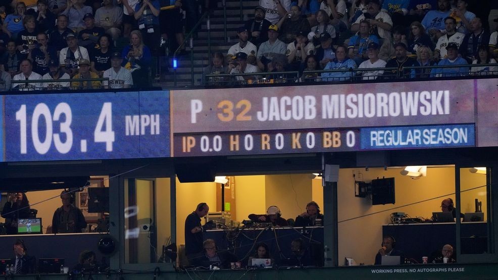 Brewers' Jacob Misiorowski sets World Series velocity record on his first pitch — Fox 11 Green Bay Sports, Minnetonka Sports news